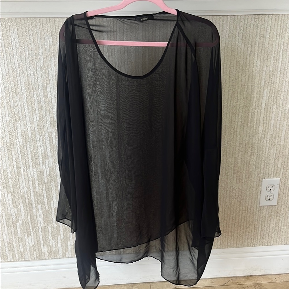 Sheer Black Long Sleeve Top